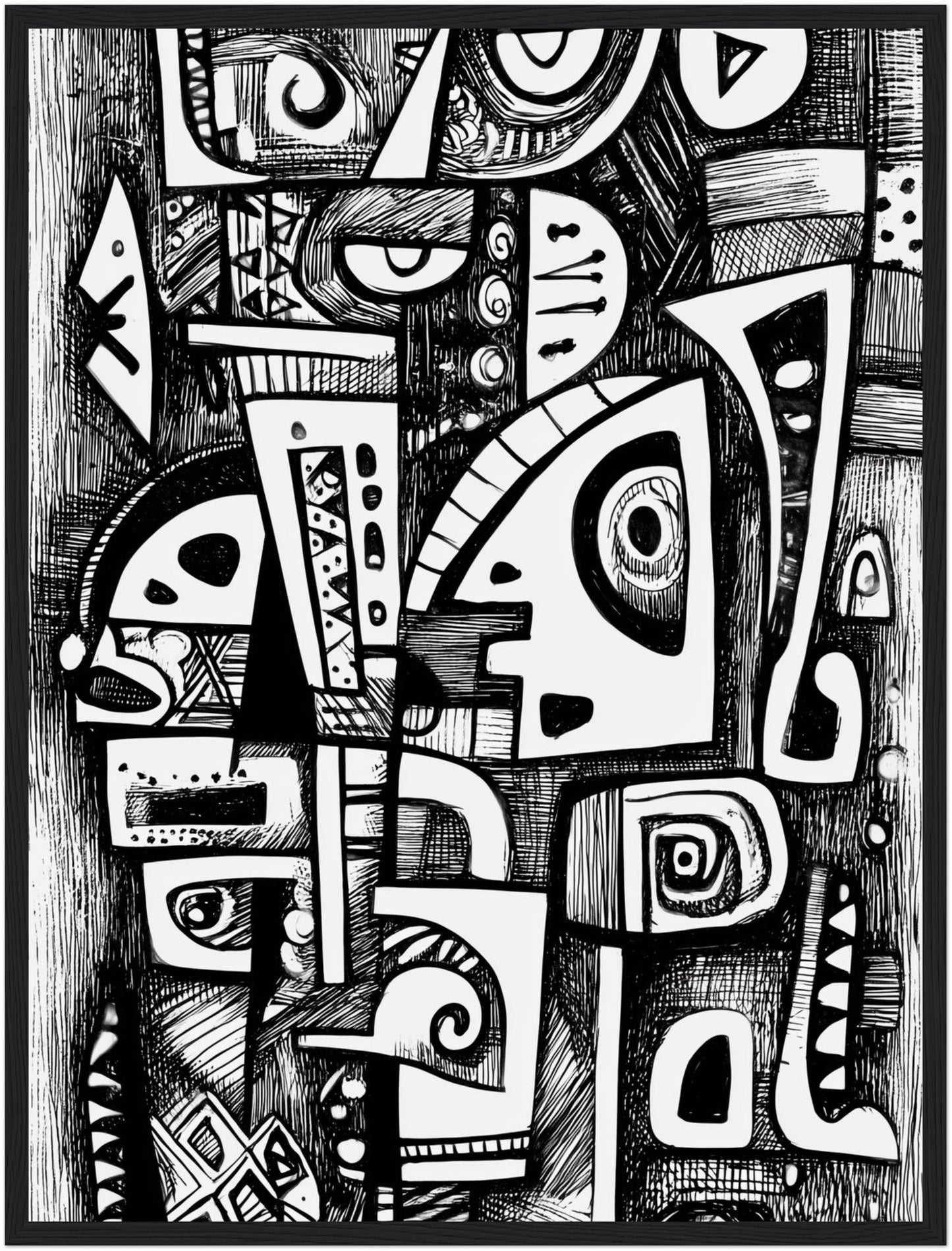 Schwarz Weiß Linien Poster