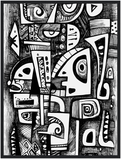 Schwarz Weiß Linien Poster