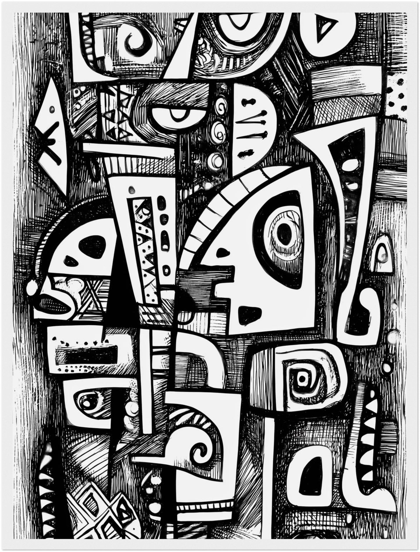 Schwarz Weiß Linien Poster