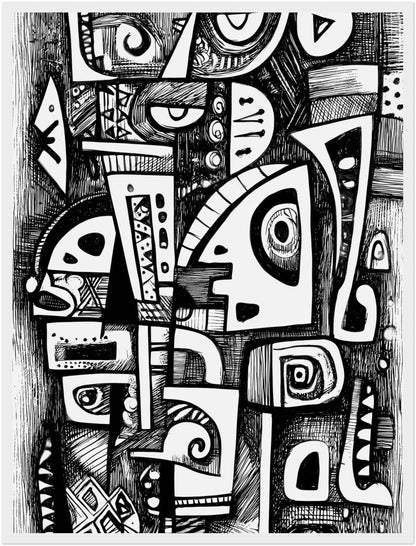 Schwarz Weiß Linien Poster