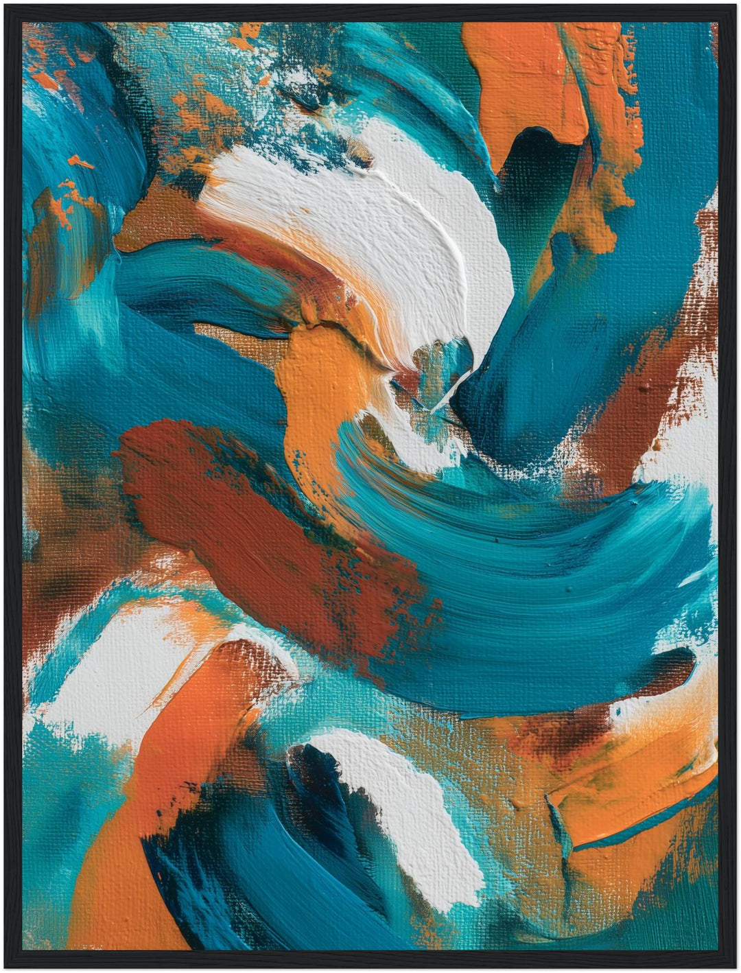 Türkis orange Pinsel Poster abstrakt – mattes Kunstdruck-Papier – Ansicht 5
