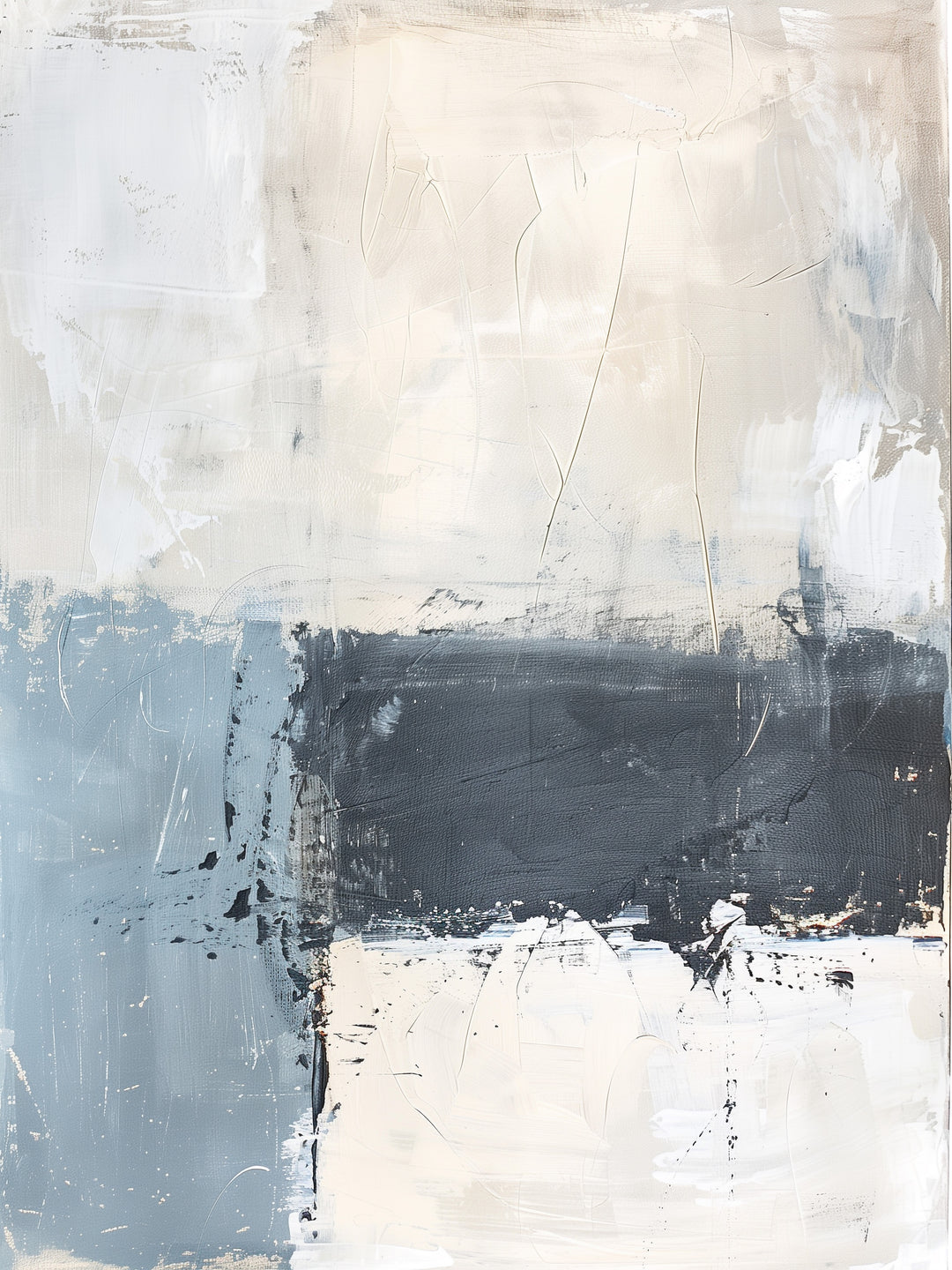 Blau Beige abstrakt – Wandkunst