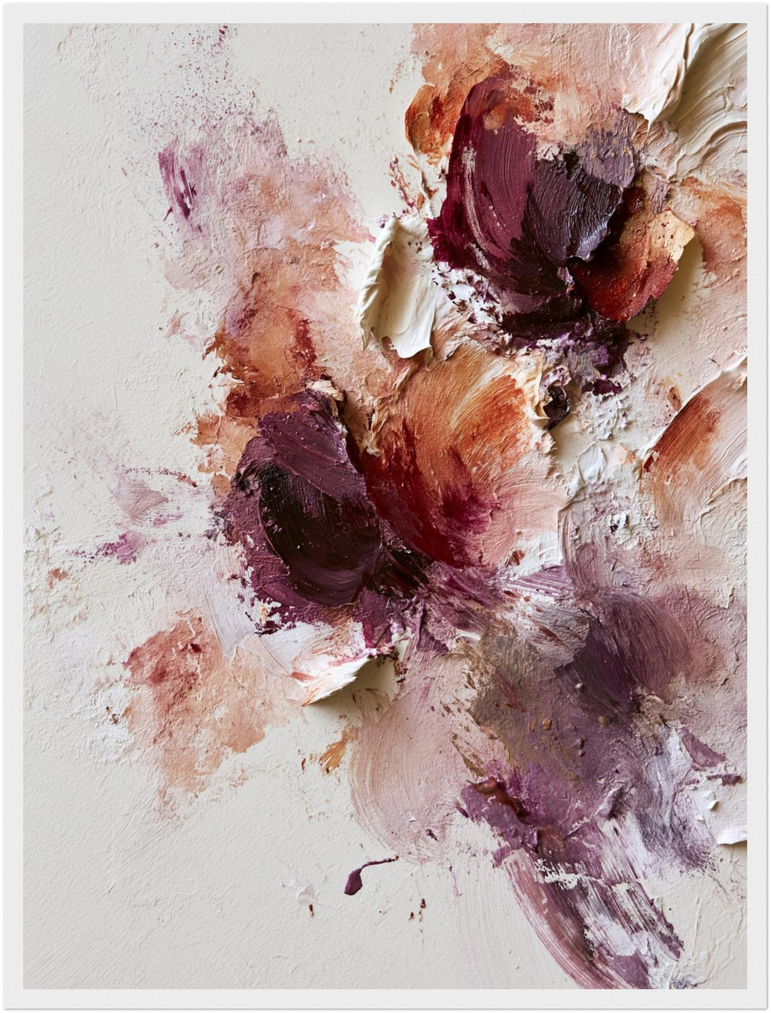 Blüten in Bordeaux Poster – Weißer Rahmen – Produktfoto