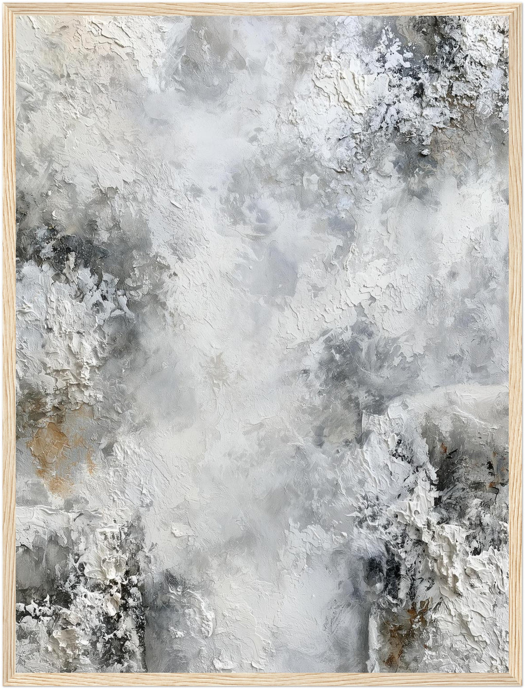 Stiller Winterhauch Poster – Holz natur Rahmen – Produktfoto