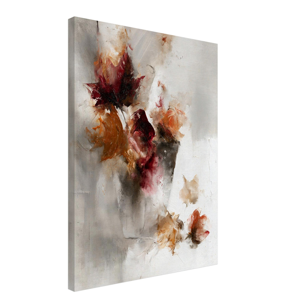 Herbstblumen Ölgemälde Leinwandbild – Schräge Ansicht – Produktfoto