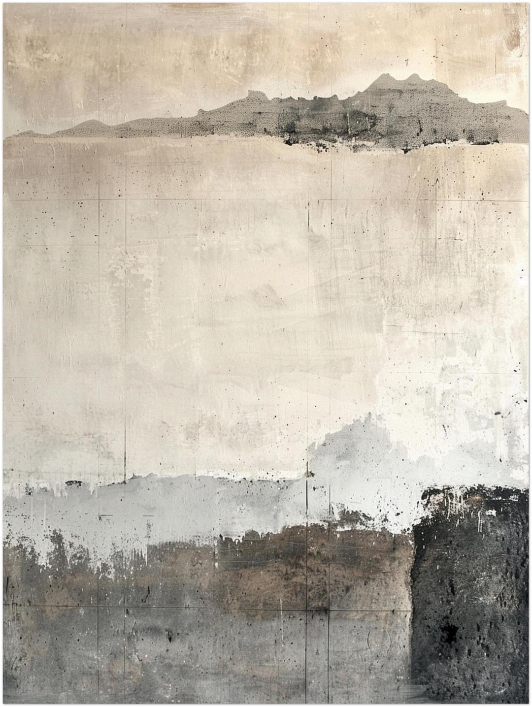Abstrakte Landschaft grau abstrakt – Wandkunst