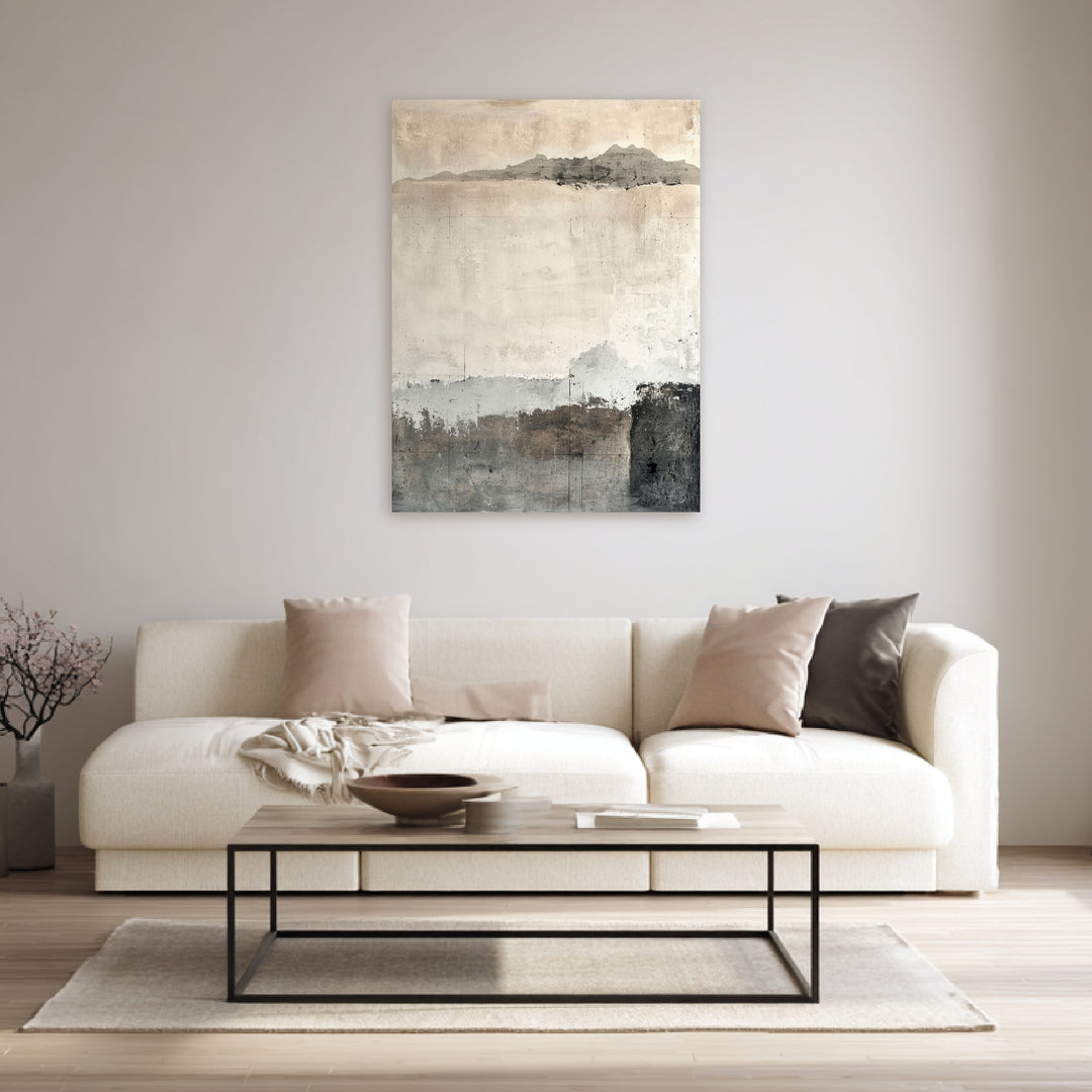 Abstrakte Landschaft grau Poster abstrakt – mattes Kunstdruck-Papier – Ansicht 3