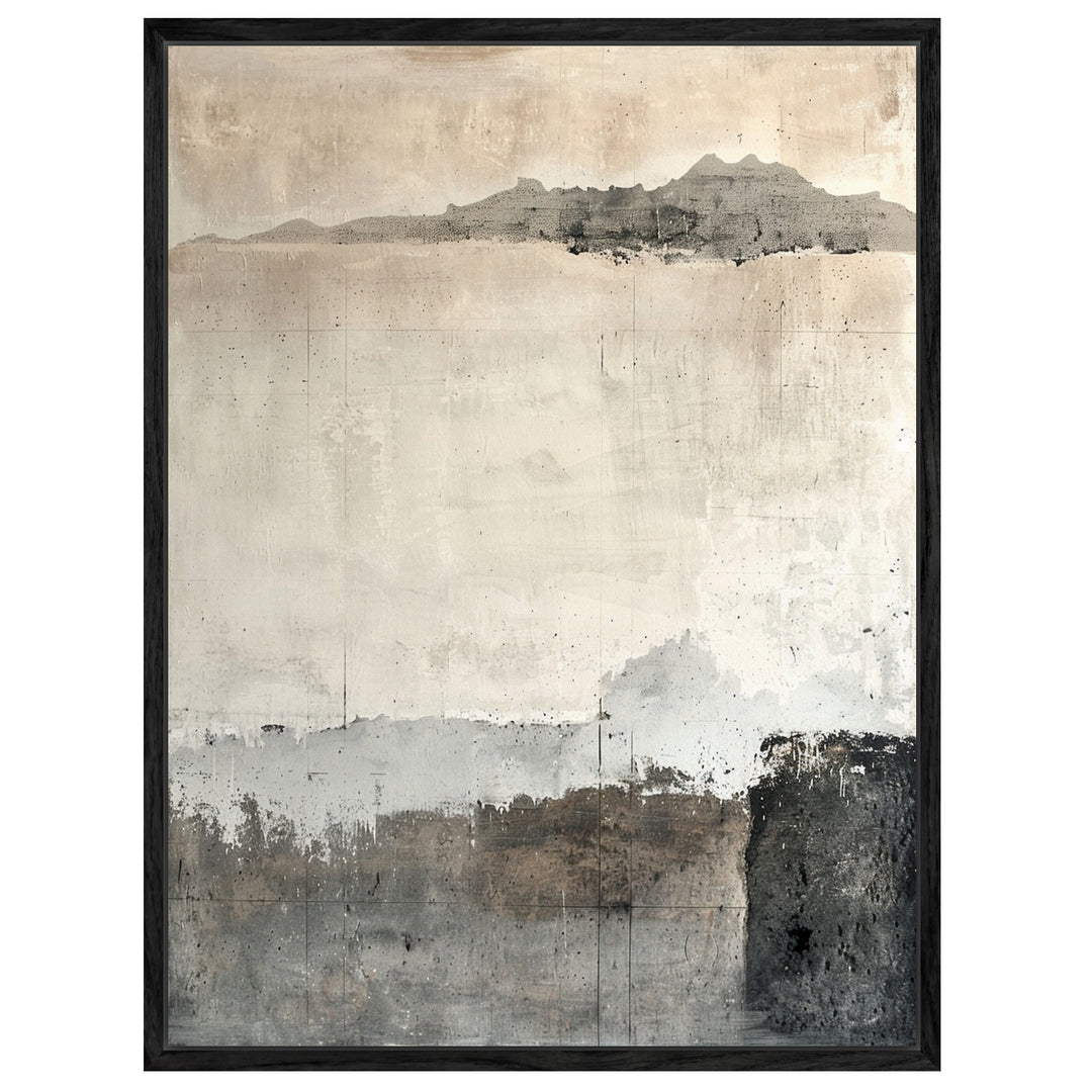 Abstrakte Landschaft grau Leinwandbild abstrakt – Leinwand auf Holzrahmen – Ansicht 4