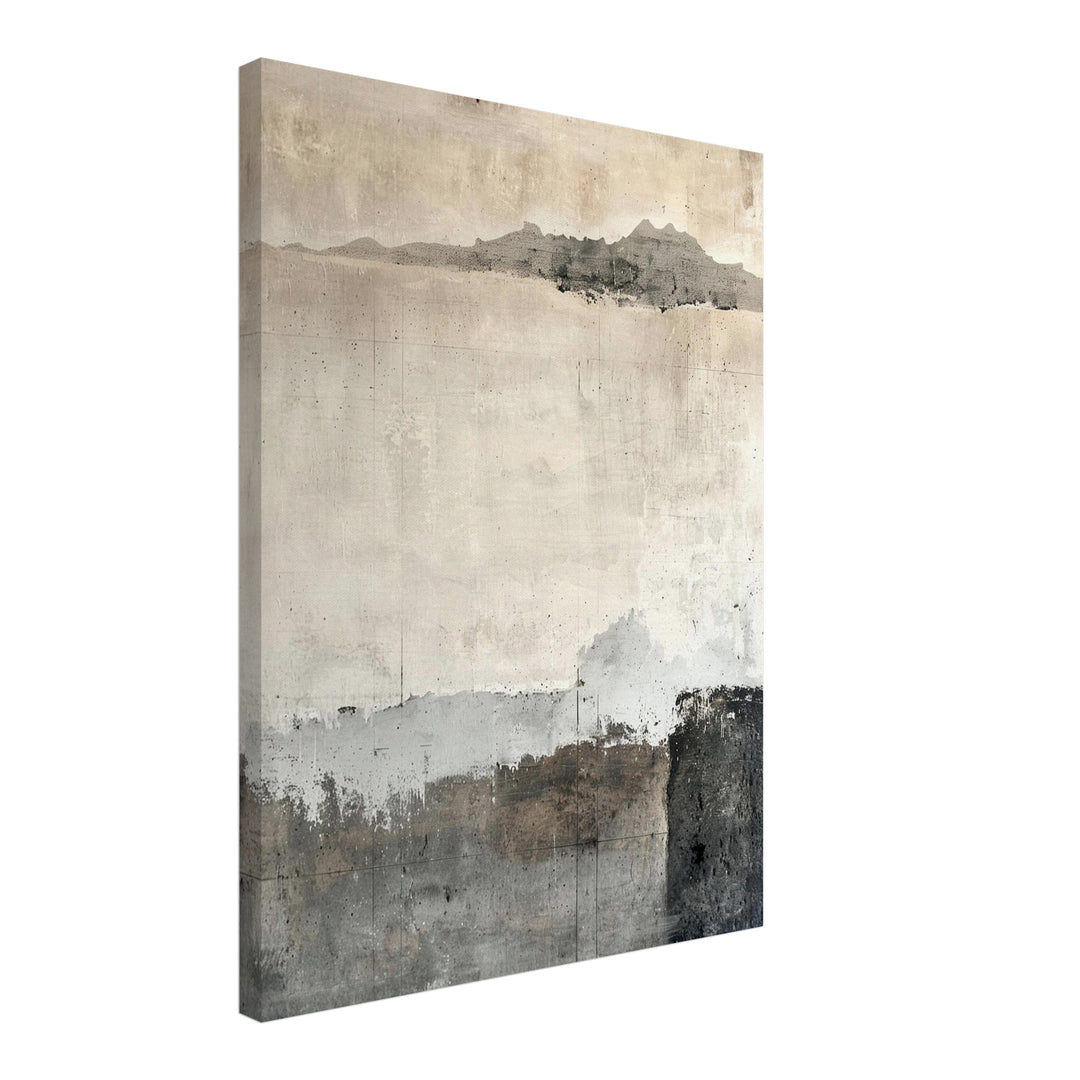 Abstrakte Landschaft grau Leinwandbild abstrakt – Leinwand auf Holzrahmen – Ansicht 2