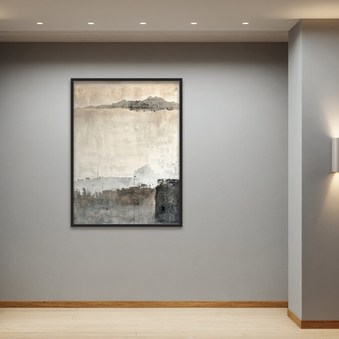 Abstrakte Landschaft grau Poster abstrakt – mattes Kunstdruck-Papier – Ansicht 2