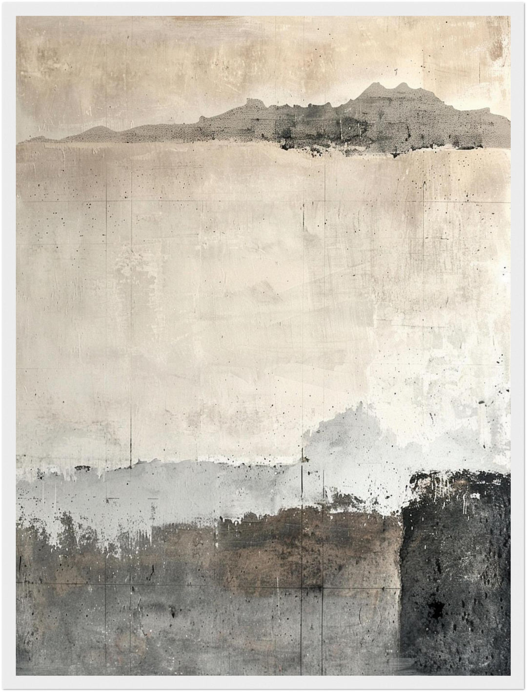 Abstrakte Landschaft grau Poster abstrakt – mattes Kunstdruck-Papier – Ansicht 6