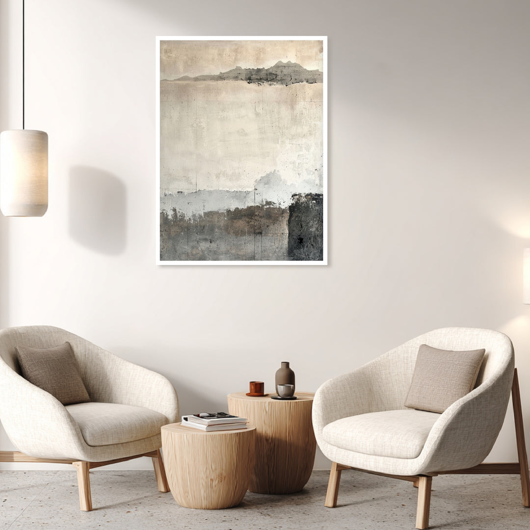 Abstrakte Landschaft grau Poster abstrakt – mattes Kunstdruck-Papier – Ansicht 4