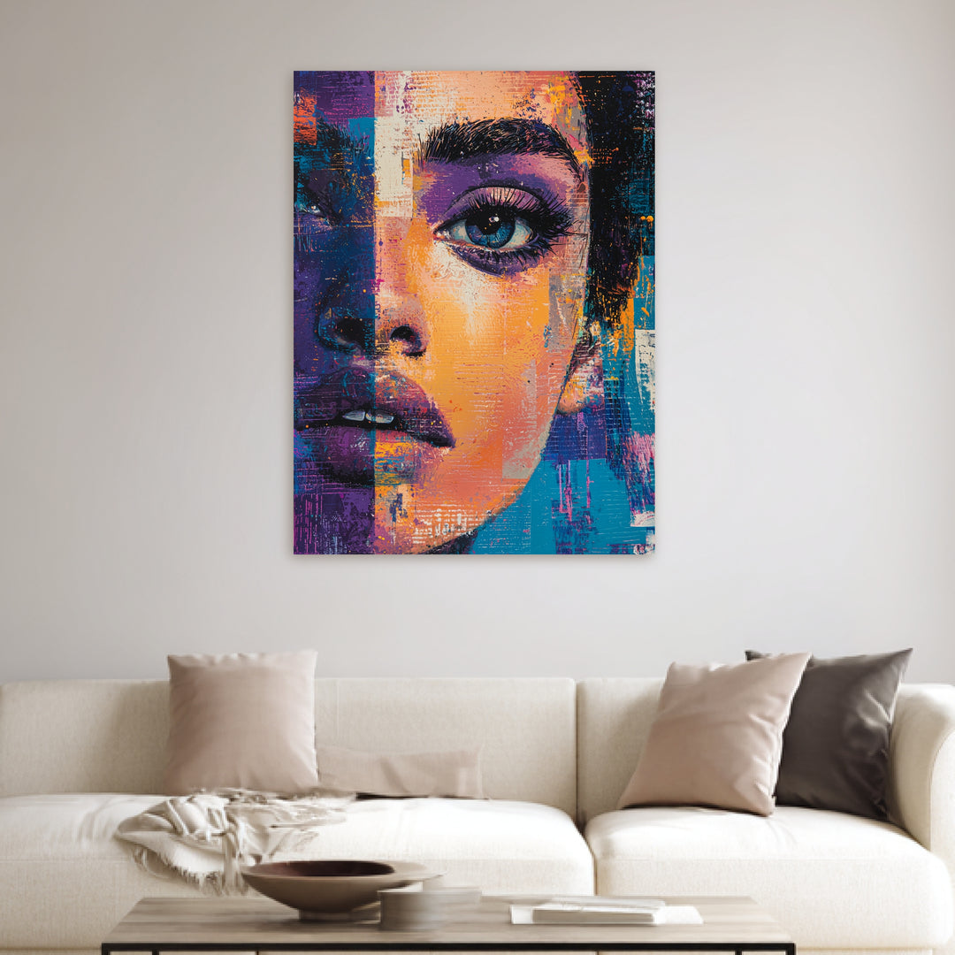 Abstraktes Frauenportrait Poster Pop Art – mattes Kunstdruck-Papier – Ansicht 3