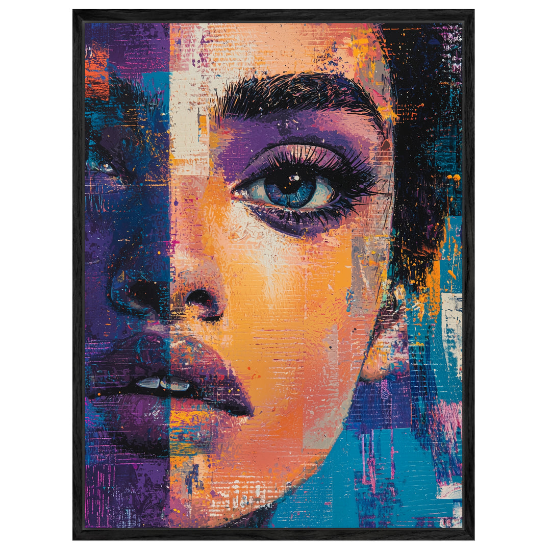 Abstraktes Frauenportrait Leinwandbild Pop Art – Leinwand auf Holzrahmen – Ansicht 4