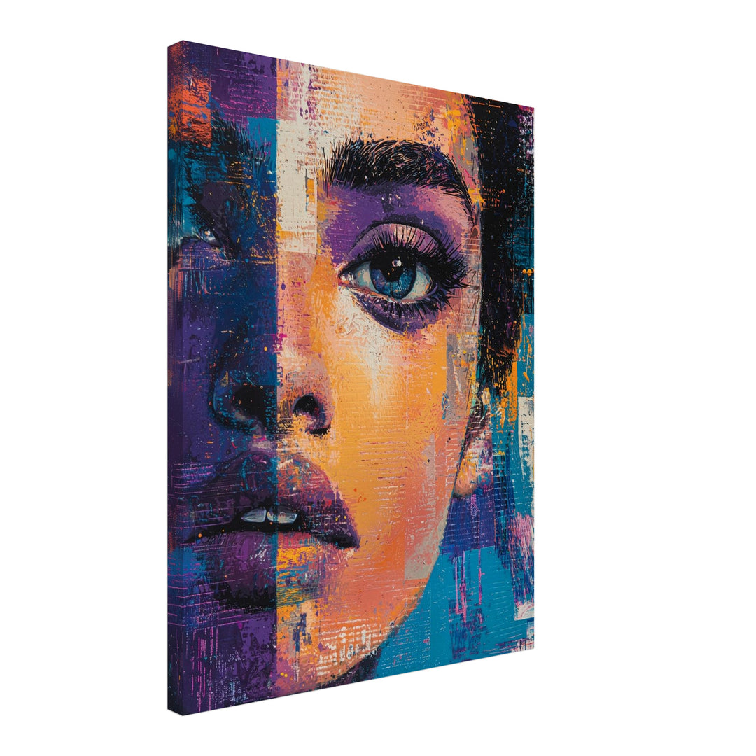 Abstraktes Frauenportrait Leinwandbild Pop Art – Leinwand auf Holzrahmen – Ansicht 2