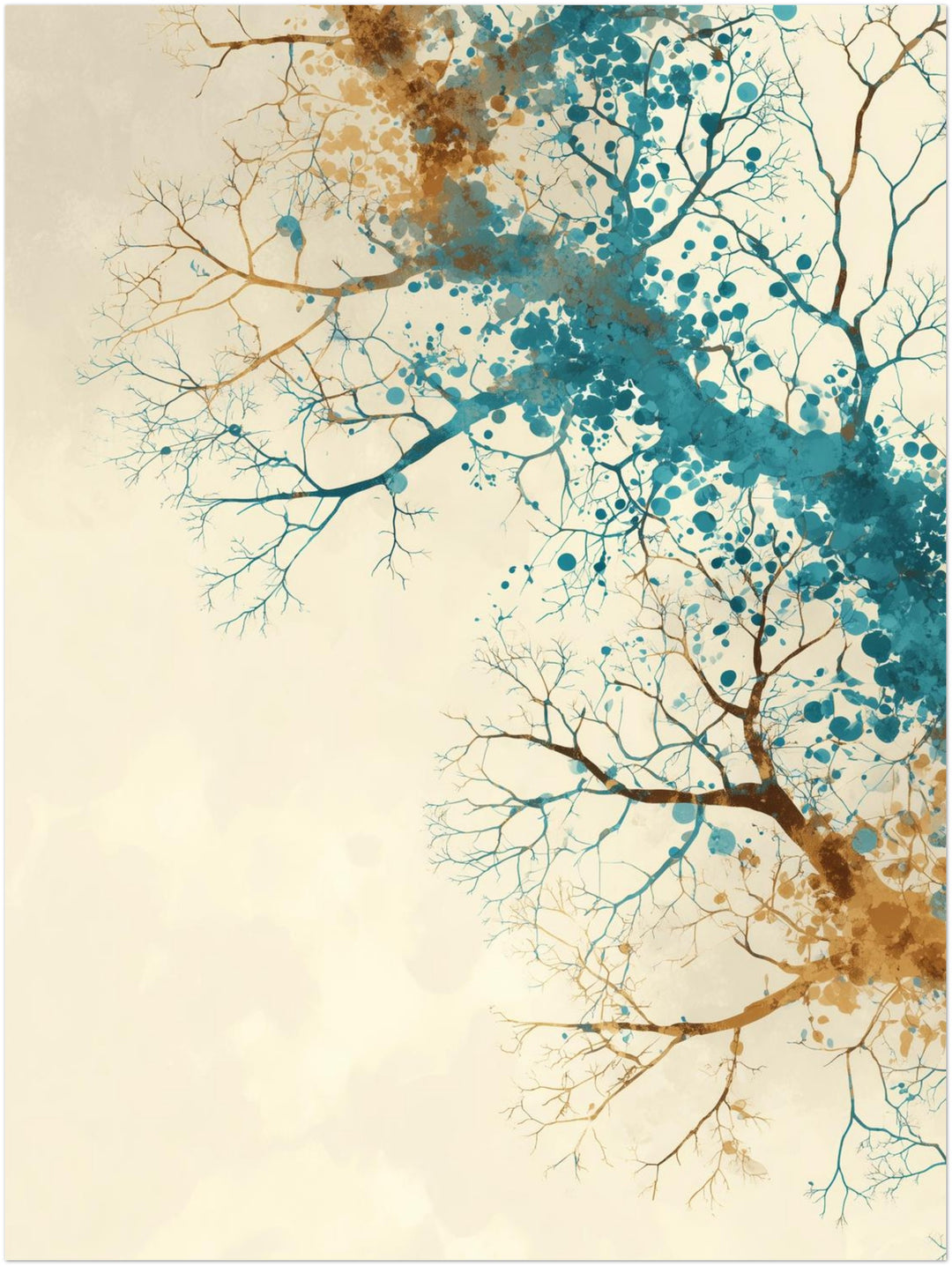 Aquarellartige Baumäste abstrakt – Wandkunst