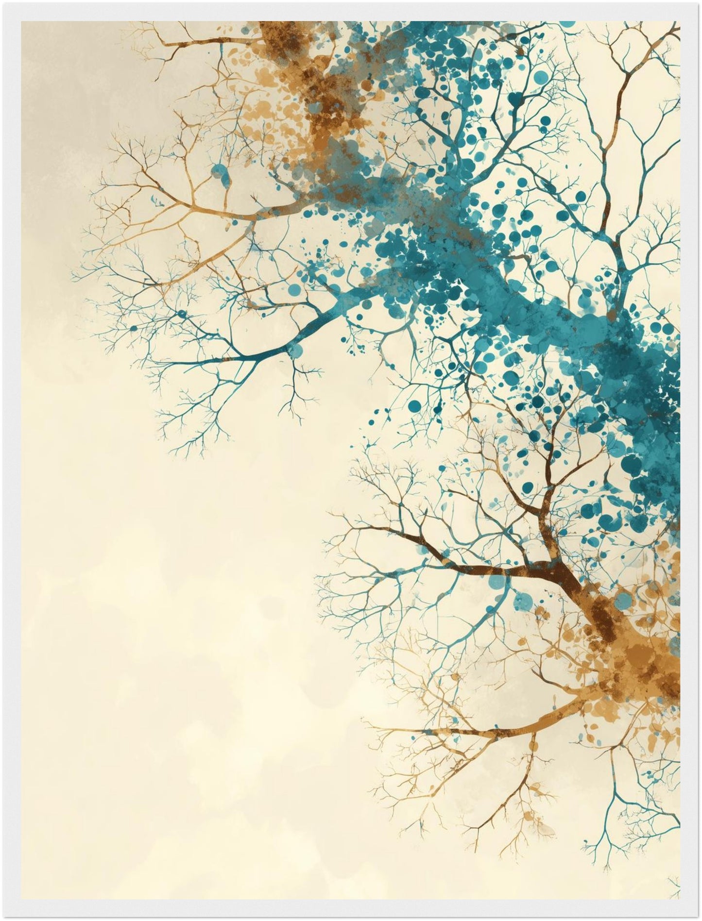 Aquarellartige Baumäste Poster