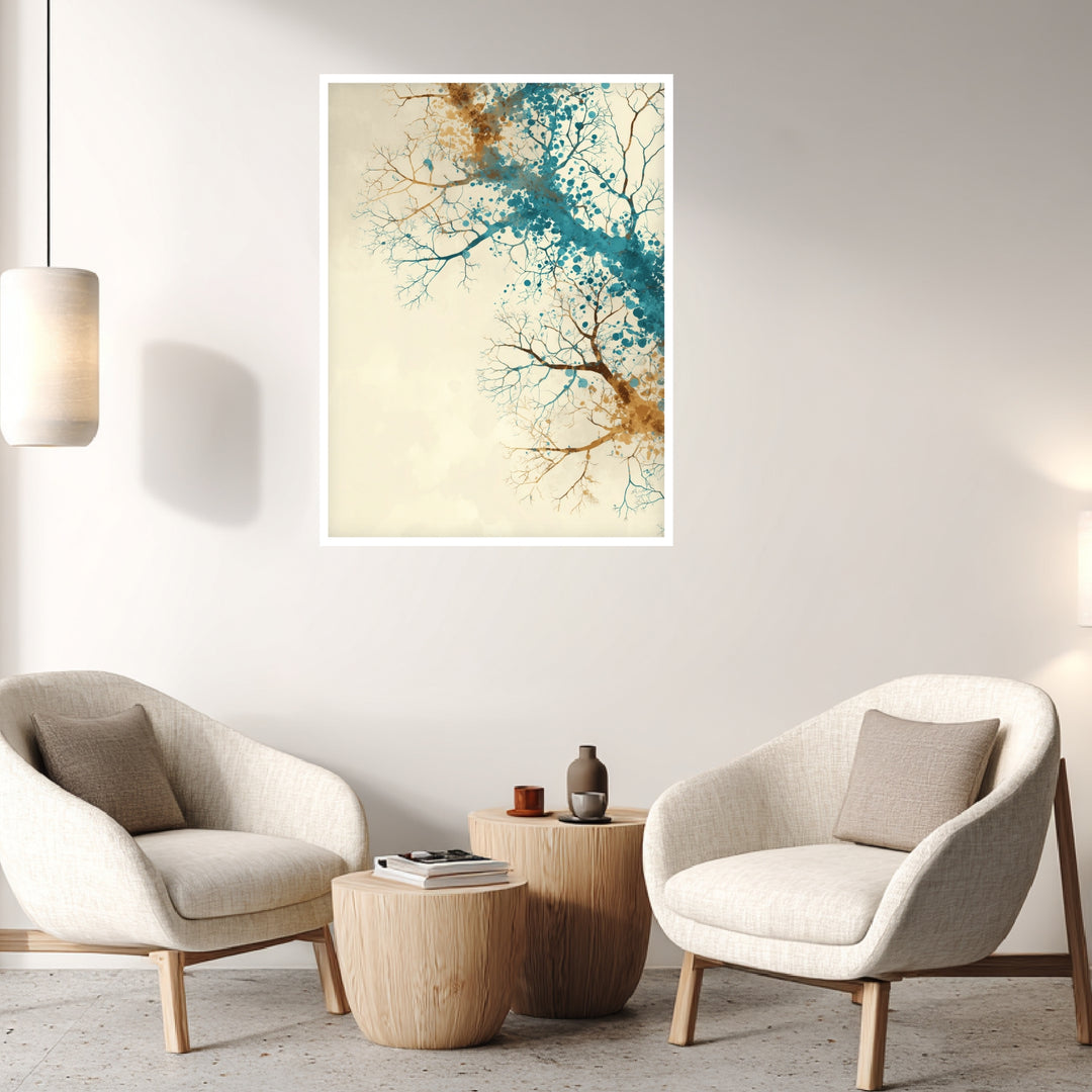 Aquarellartige Baumäste Poster abstrakt – mattes Kunstdruck-Papier – Ansicht 4