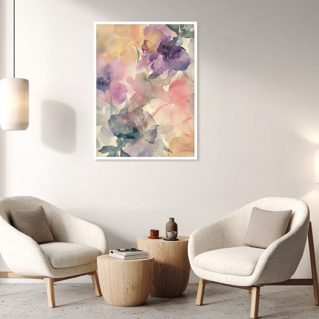 Sanfte Blütenpoesie Poster abstrakt – mattes Kunstdruck-Papier – Ansicht 4