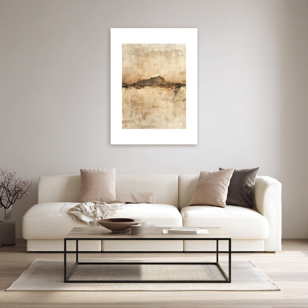 Bergsilhouette in Sepia Poster abstrakt – mattes Kunstdruck-Papier – Ansicht 3