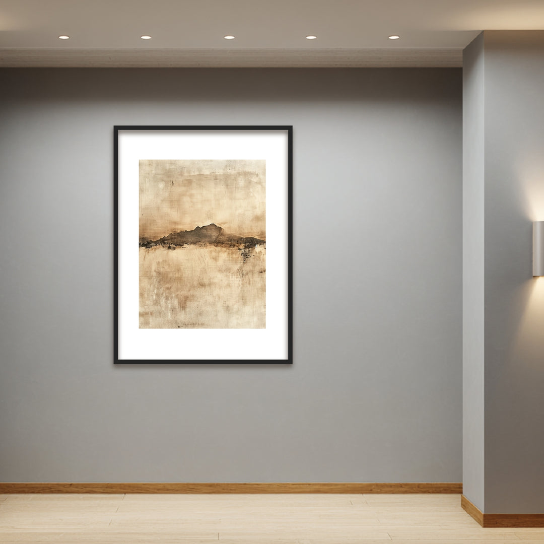 Bergsilhouette in Sepia Poster abstrakt – mattes Kunstdruck-Papier – Ansicht 2
