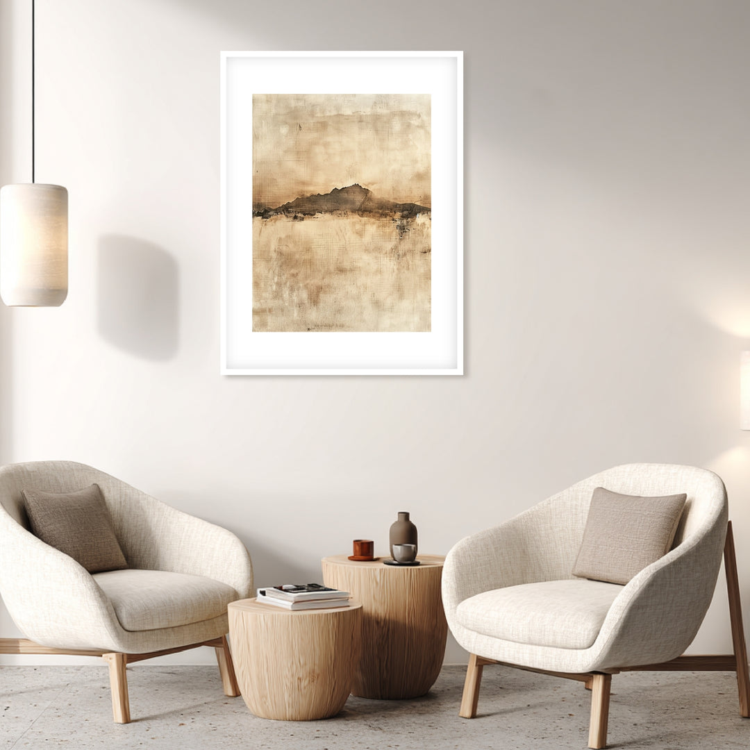 Bergsilhouette in Sepia Poster abstrakt – mattes Kunstdruck-Papier – Ansicht 4