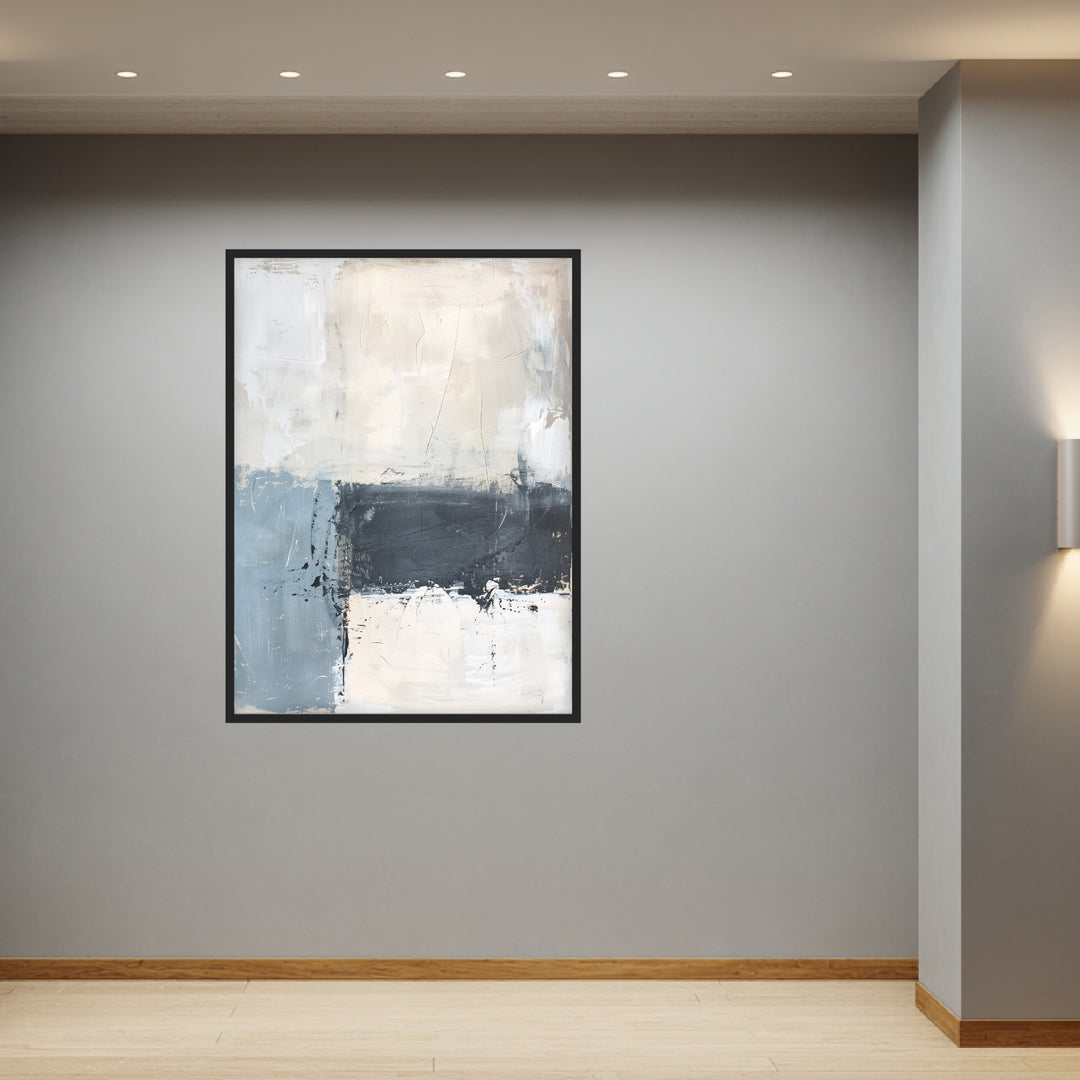 Blau Beige Poster abstrakt – mattes Kunstdruck-Papier – Ansicht 2