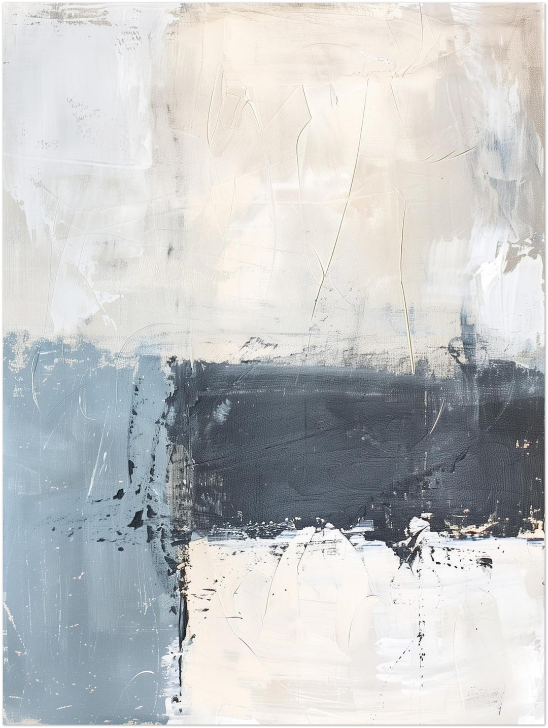 Blau Beige abstrakt – Wandkunst