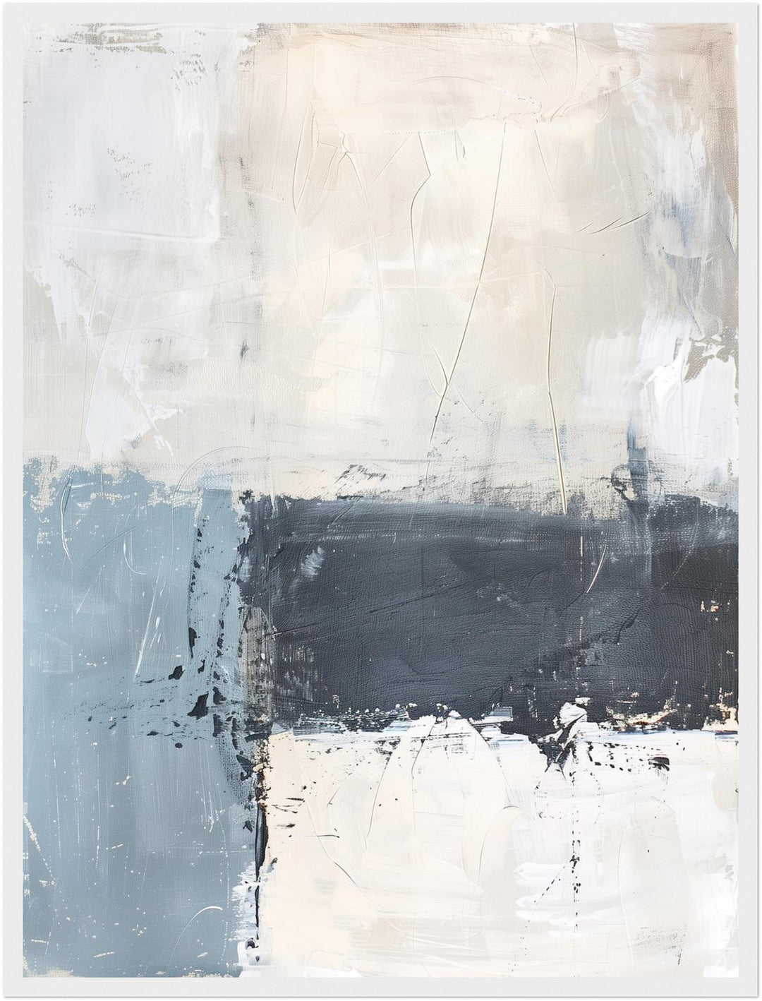 Blau Beige Poster abstrakt – mattes Kunstdruck-Papier – Ansicht 6