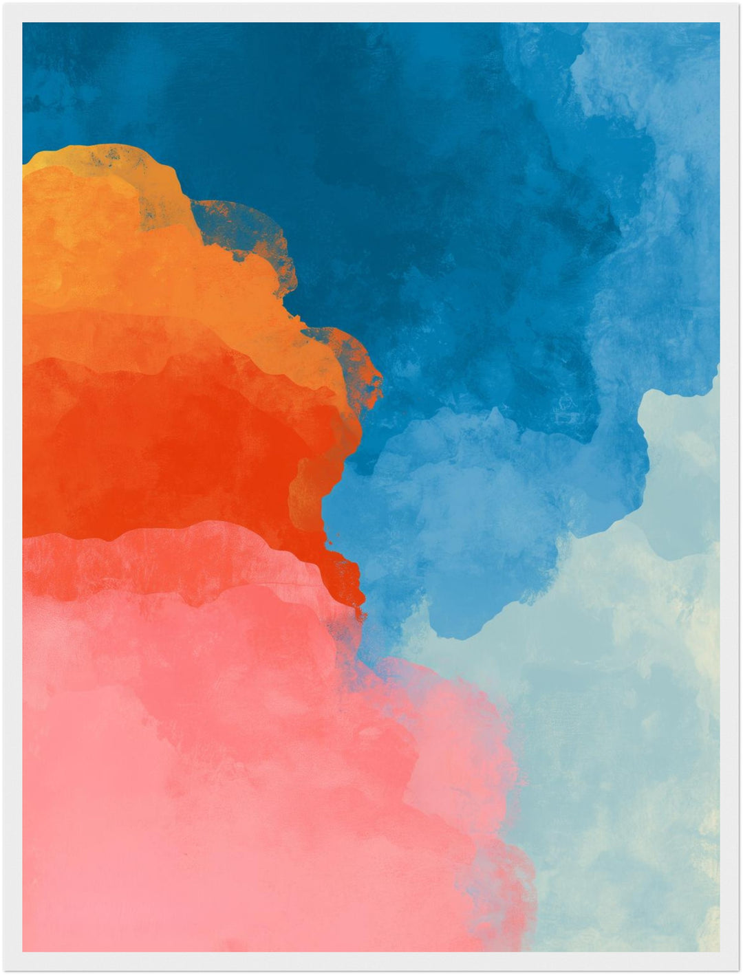 Blaue Orange Rosa Farbflächen Poster abstrakt – mattes Kunstdruck-Papier – Ansicht 5
