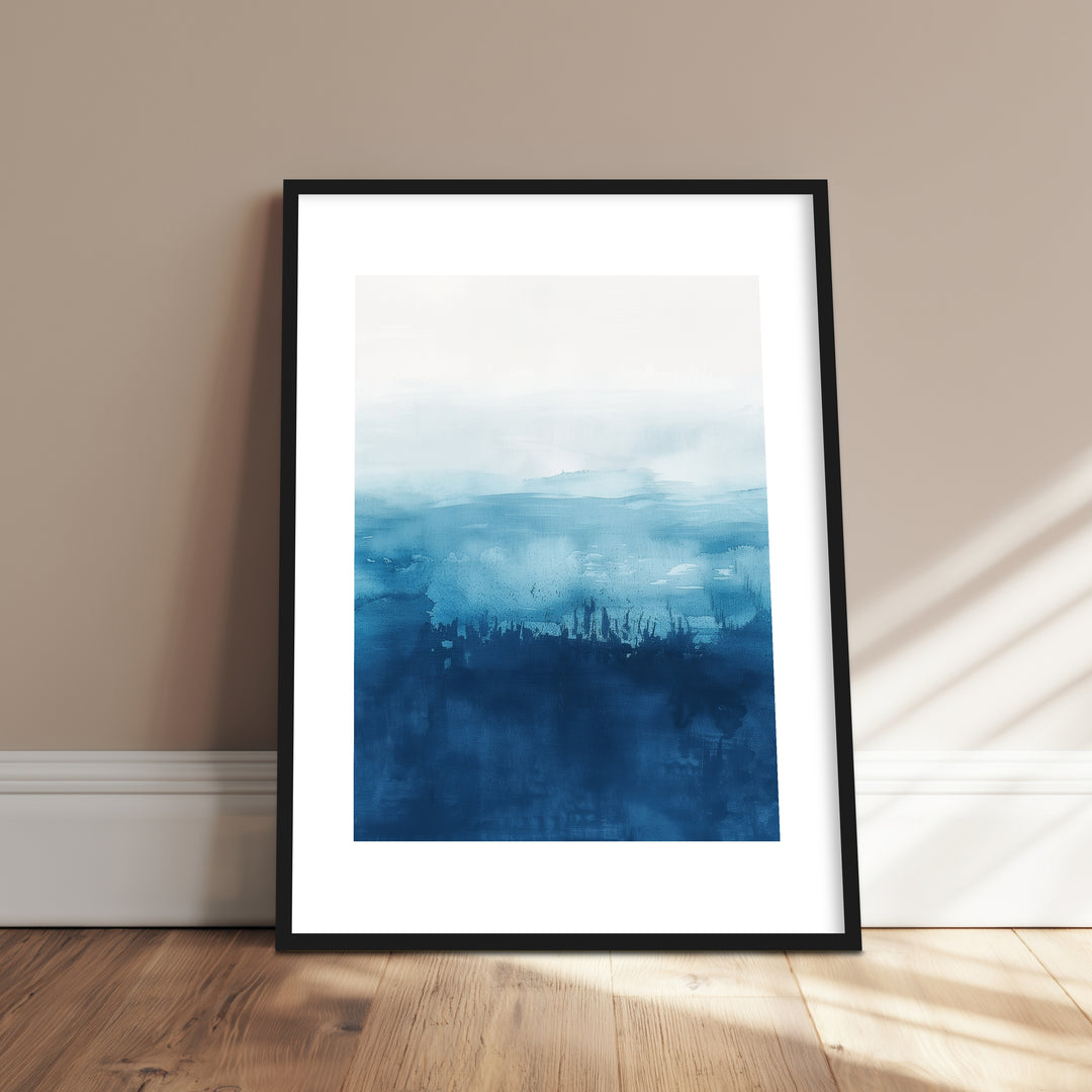 Blaues Meer Aquarell Poster abstrakt – mattes Kunstdruck-Papier – Ansicht 2