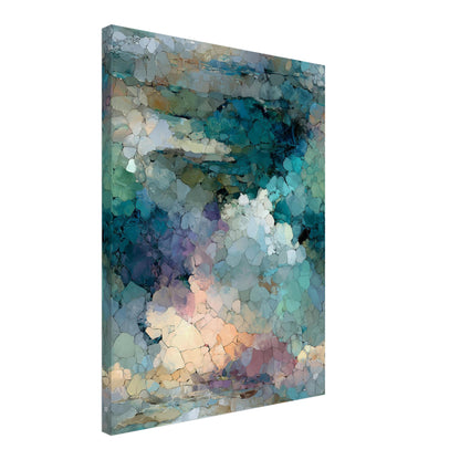 Abstraktes blaues Mosaik Leinwandbild