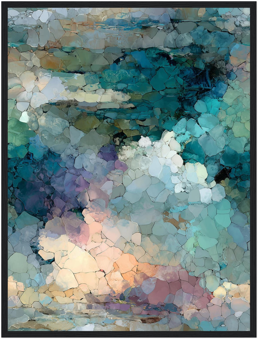 Abstraktes blaues Mosaik Poster abstrakt – mattes Kunstdruck-Papier – Ansicht 6