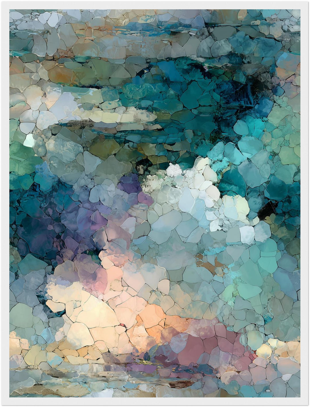 Abstraktes blaues Mosaik Poster abstrakt – mattes Kunstdruck-Papier – Ansicht 5