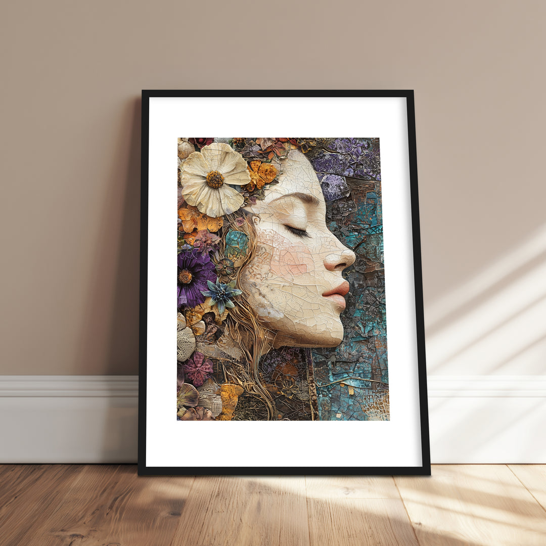 Blumenfrau Mosaik Poster spirituell – mattes Kunstdruck-Papier – Ansicht 2