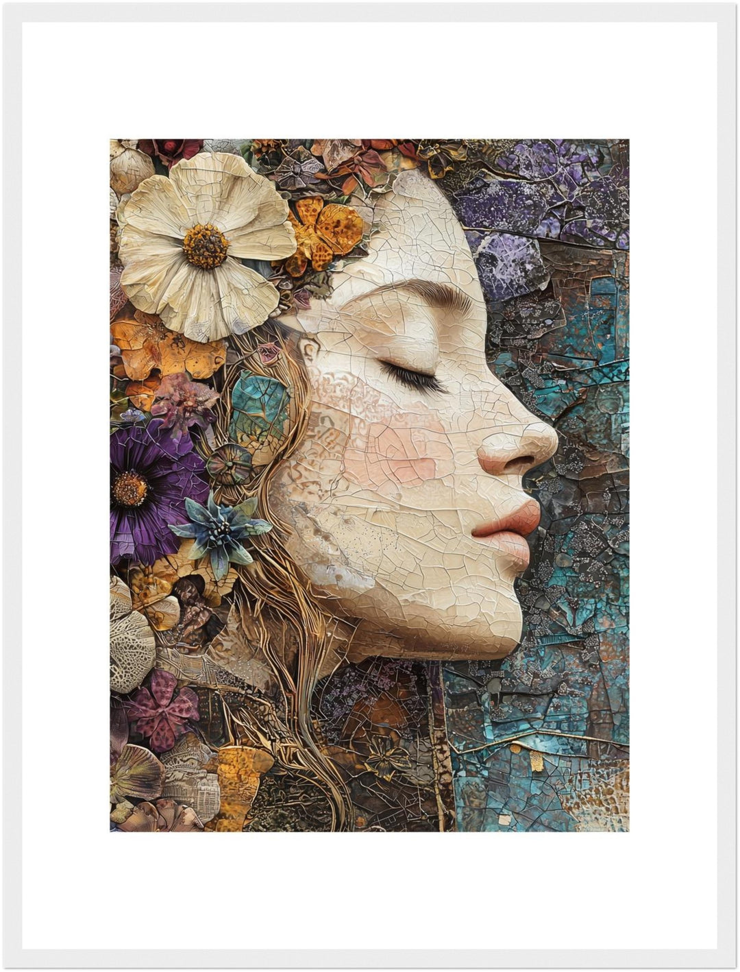 Blumenfrau Mosaik Poster spirituell – mattes Kunstdruck-Papier – Ansicht 6