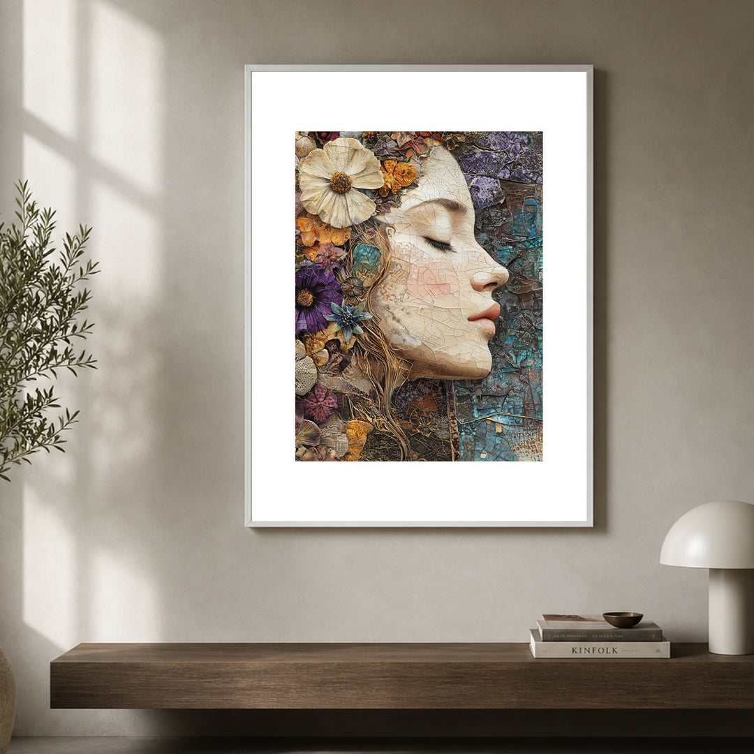 Blumenfrau Mosaik Poster spirituell – mattes Kunstdruck-Papier – Ansicht 4
