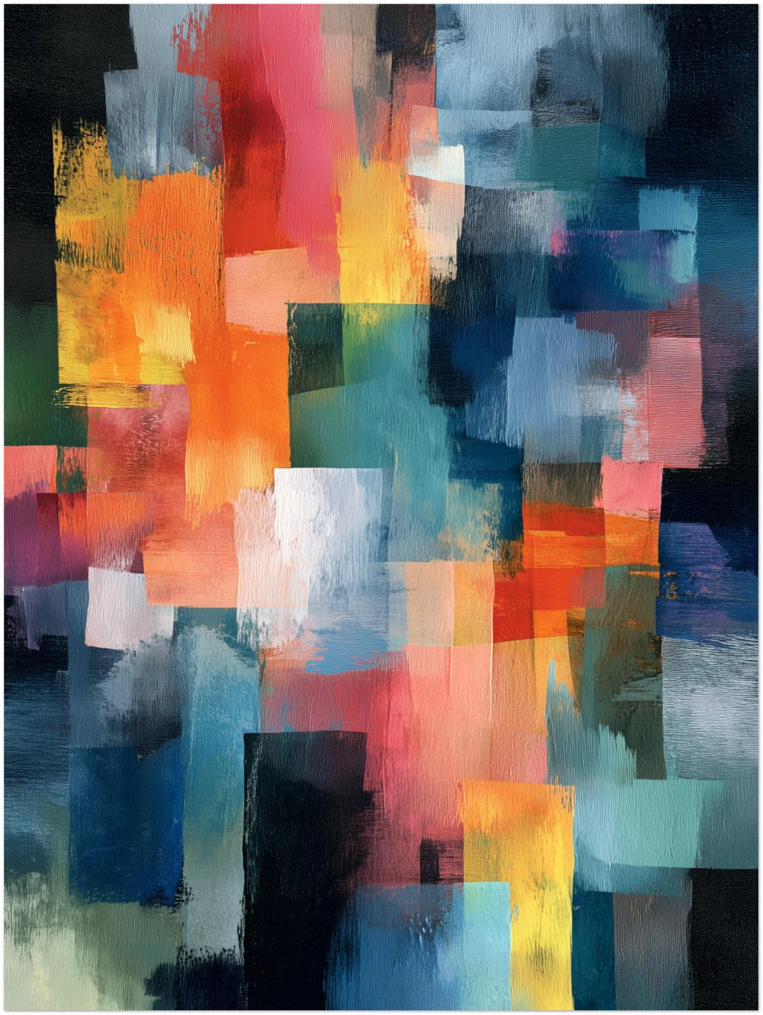 Bunte Pinselstriche abstrakt – Wandkunst