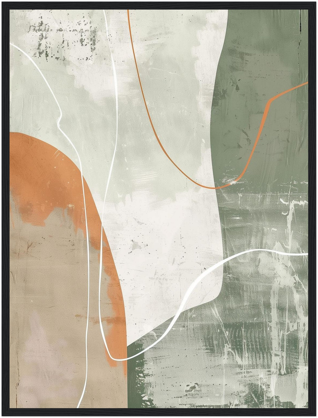 Abstrakte Linien Grün Orange Poster abstrakt – mattes Kunstdruck-Papier – Ansicht 5