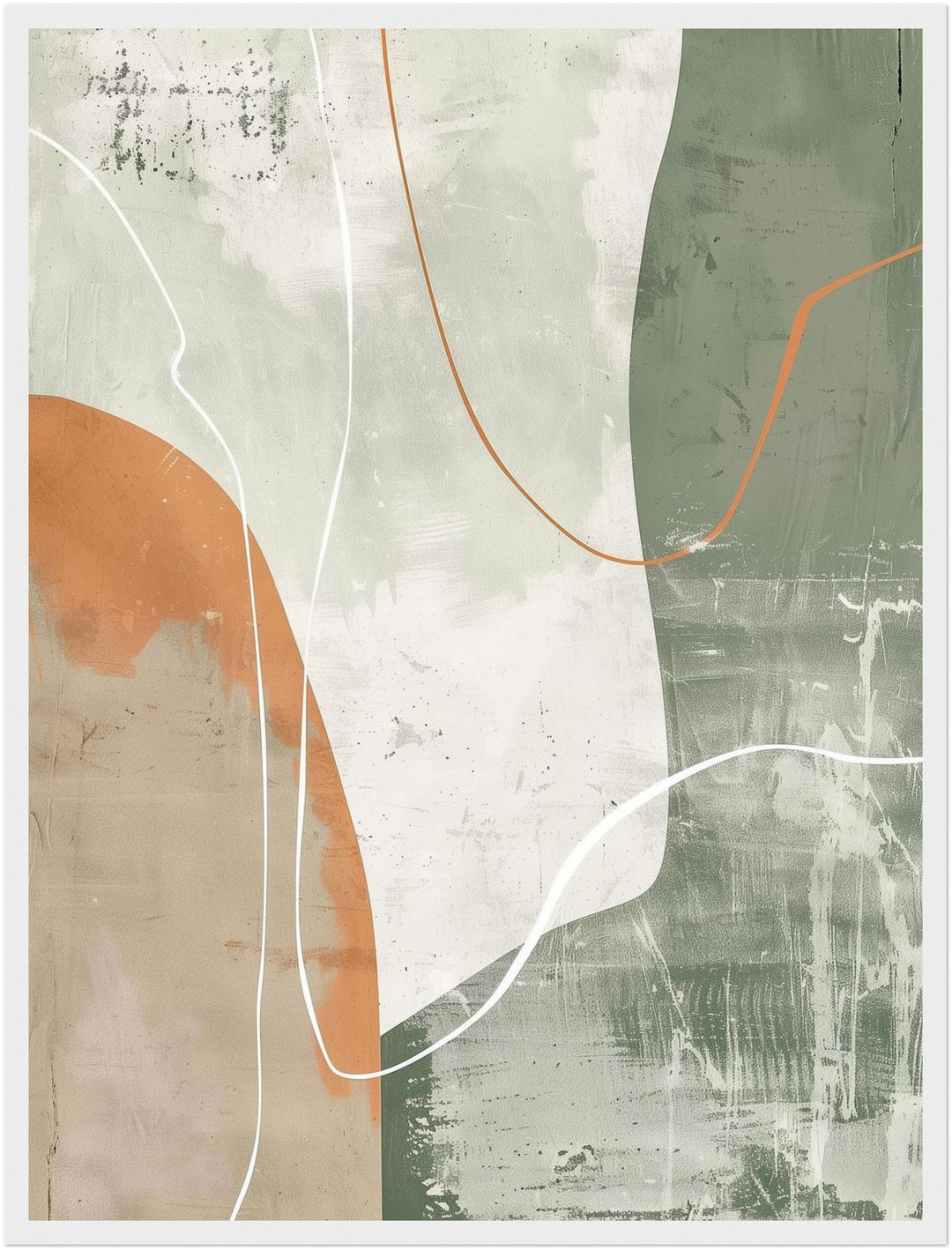 Abstrakte Linien Grün Orange Poster abstrakt – mattes Kunstdruck-Papier – Ansicht 6