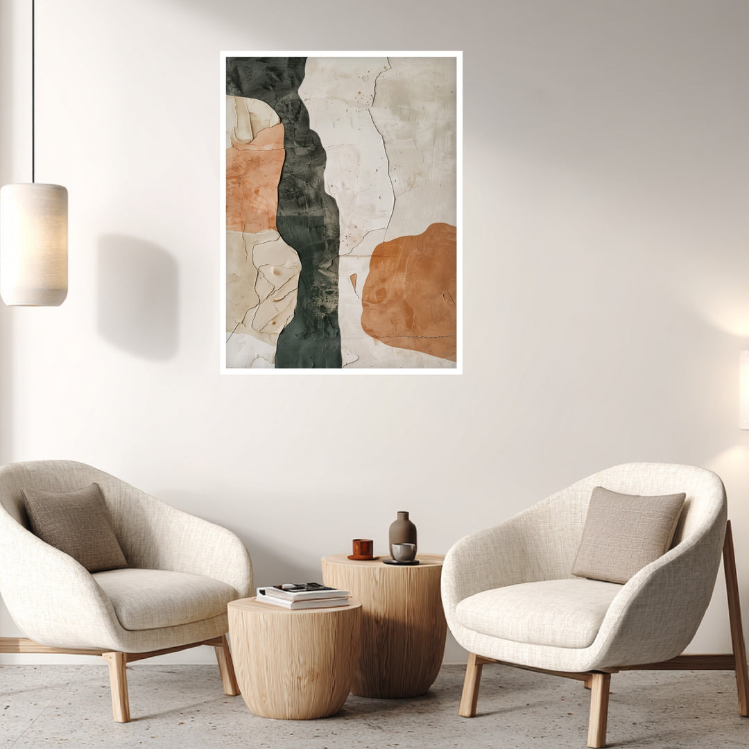 Erdfarben Poster abstrakt – mattes Kunstdruck-Papier – Ansicht 3