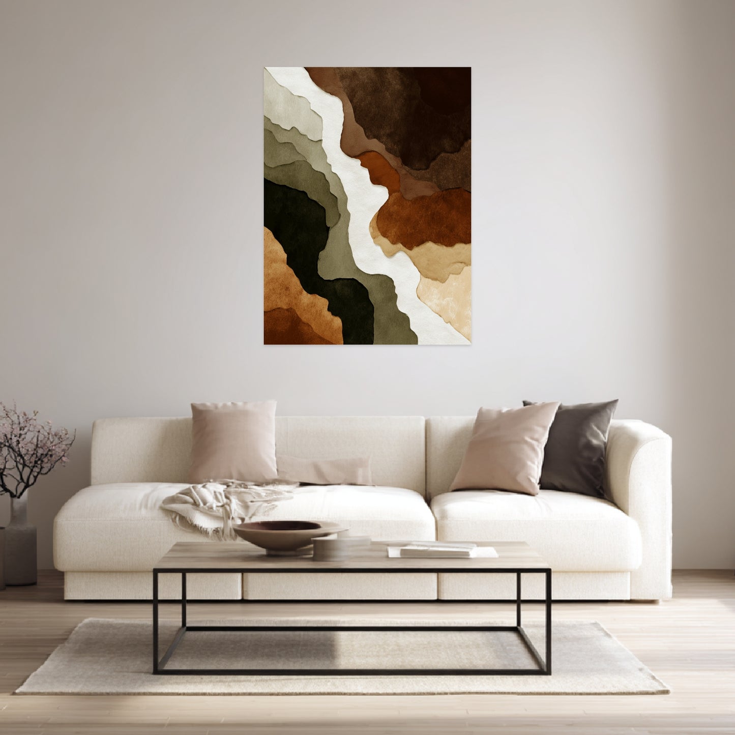 Erdton Schichten Leinwandbild