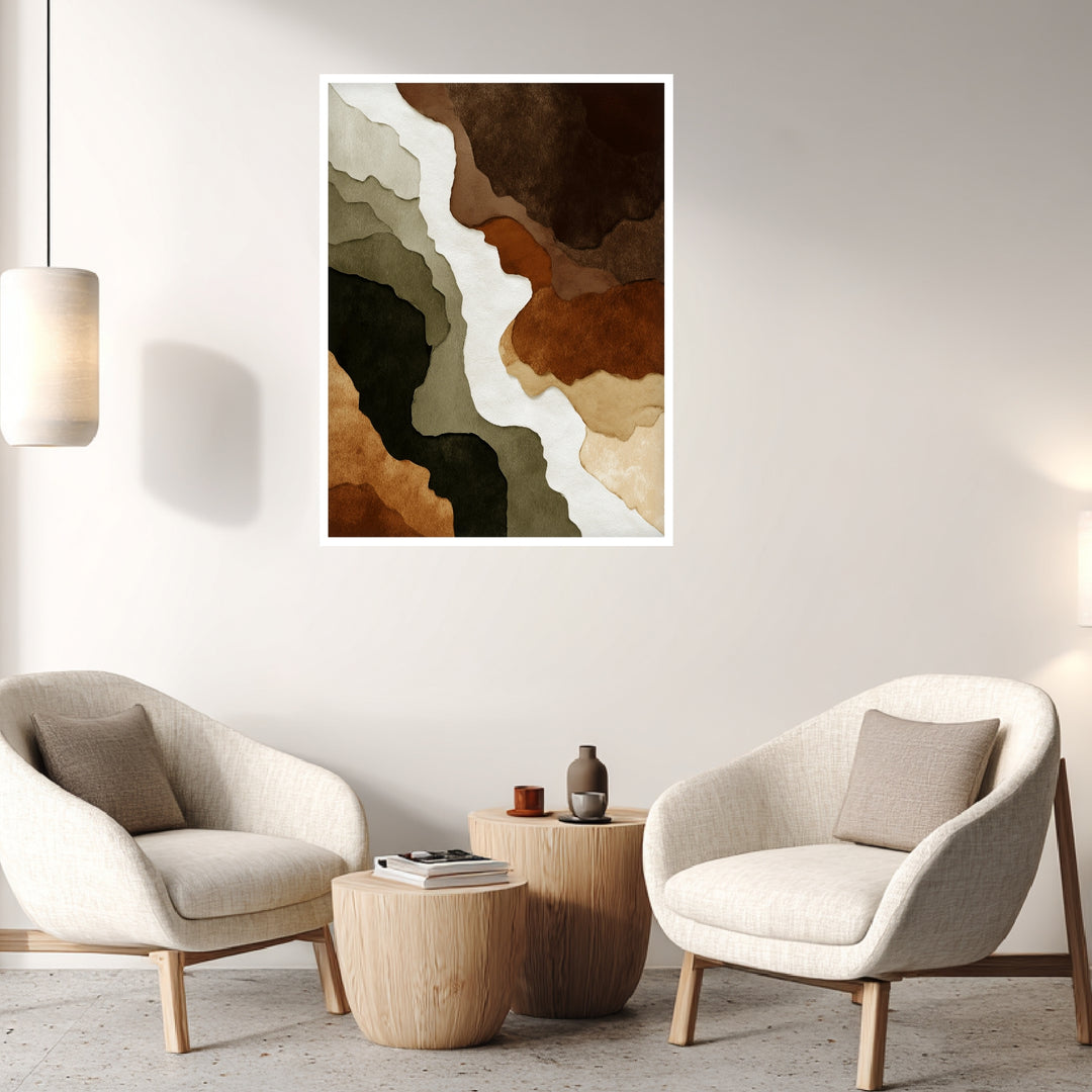 Erdton Schichten Poster abstrakt – mattes Kunstdruck-Papier – Ansicht 3