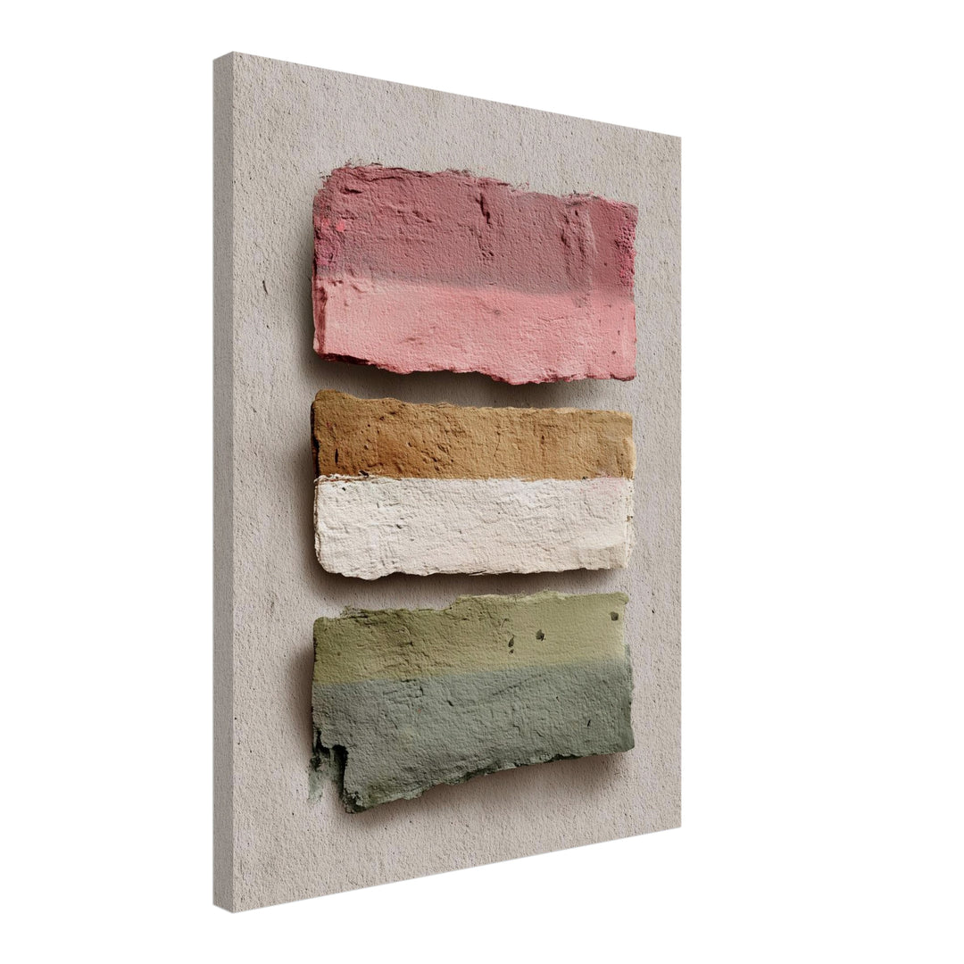 Farbpalette Textur Leinwand abstrakt – Leinwand auf Holzrahmen – Ansicht 2