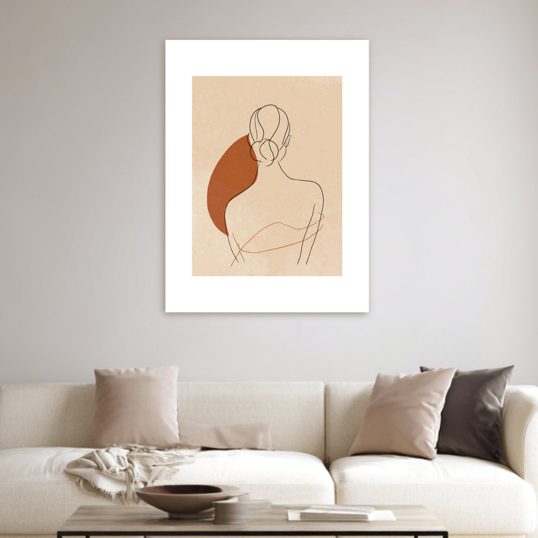 Frau Rückenansicht minimalistisch Poster Japandi – mattes Kunstdruck-Papier – Ansicht 3