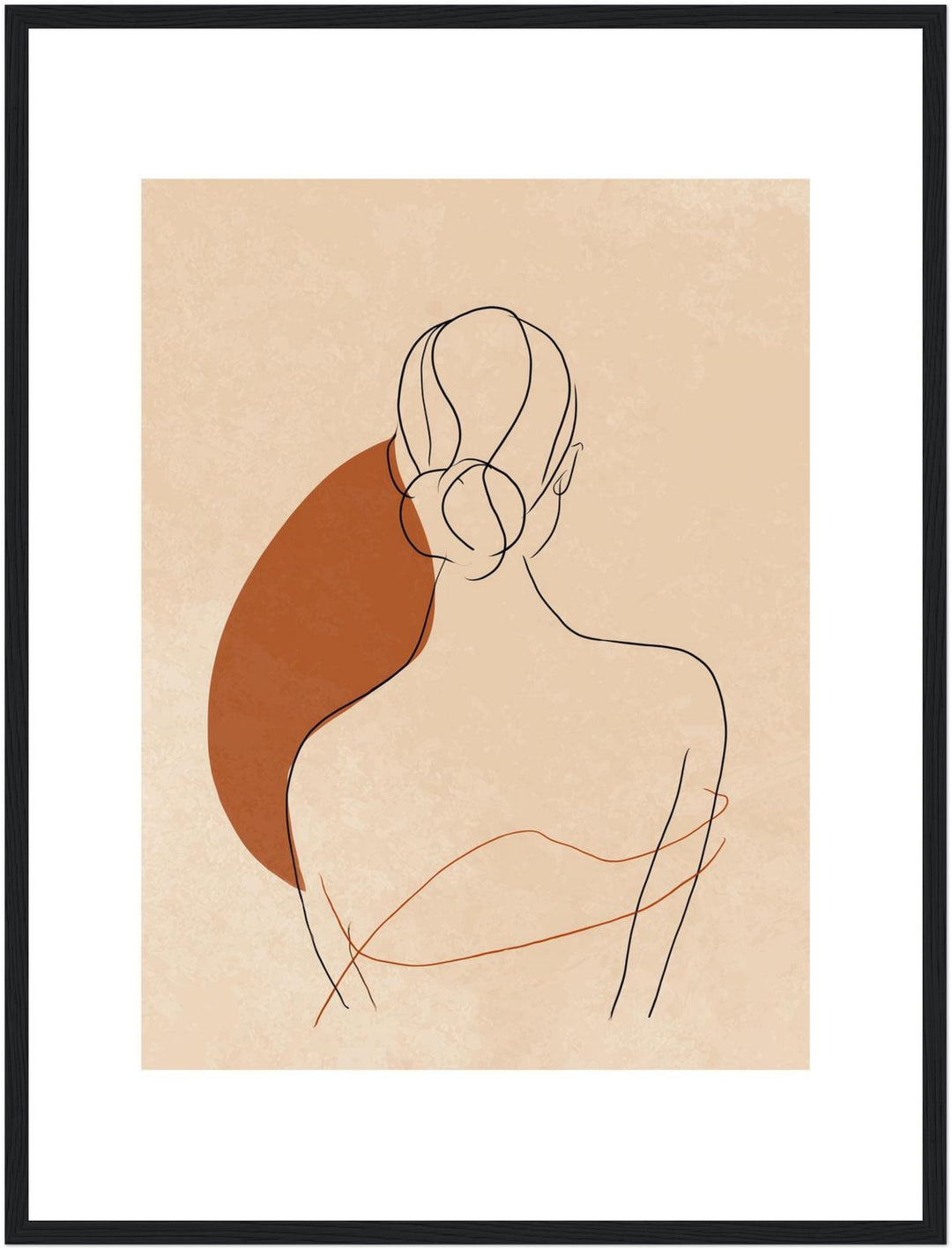 Frau Rückenansicht minimalistisch Poster Japandi – mattes Kunstdruck-Papier – Ansicht 5