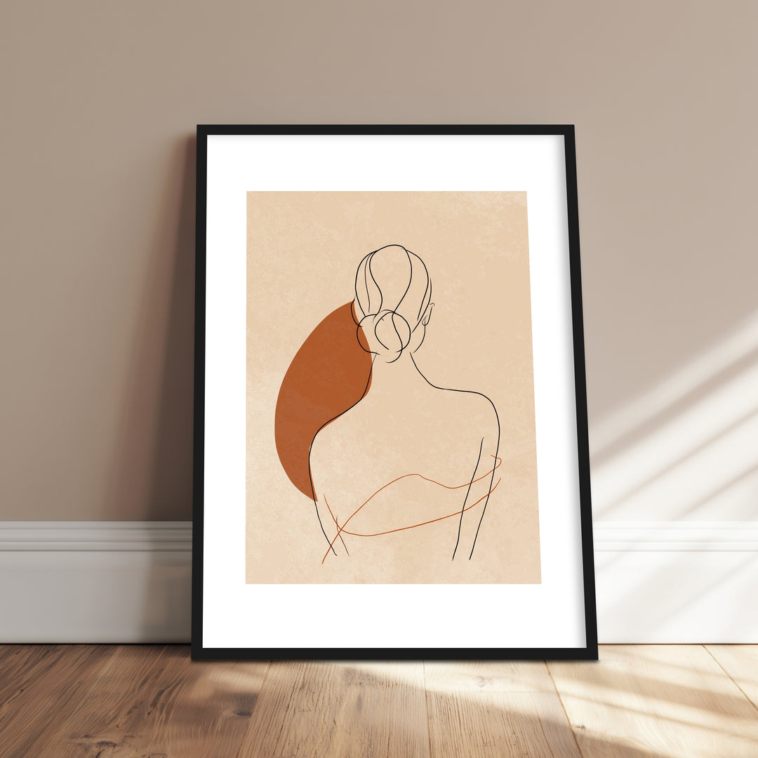 Frau Rückenansicht minimalistisch Poster Japandi – mattes Kunstdruck-Papier – Ansicht 2