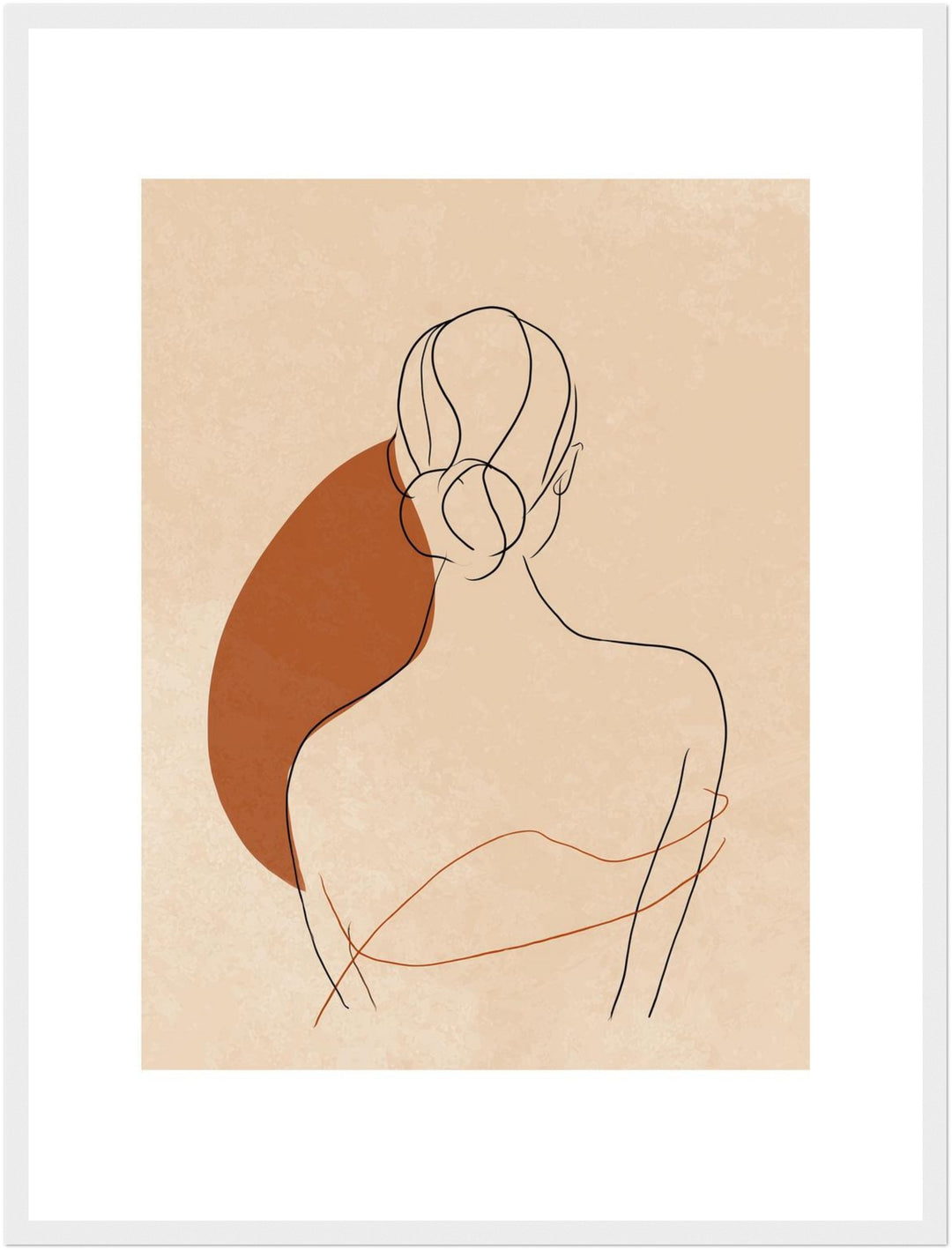 Frau Rückenansicht minimalistisch Poster Japandi – mattes Kunstdruck-Papier – Ansicht 6