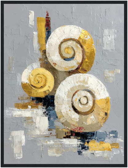 Gold Weiss Spiralen Poster