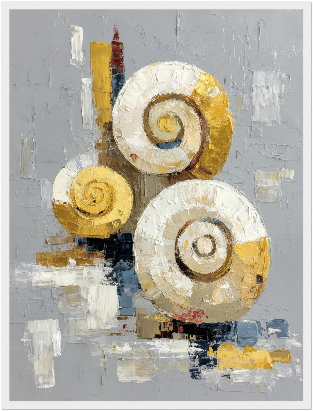 Gold weiß Spiralen Poster abstrakt – mattes Kunstdruck-Papier – Ansicht 6